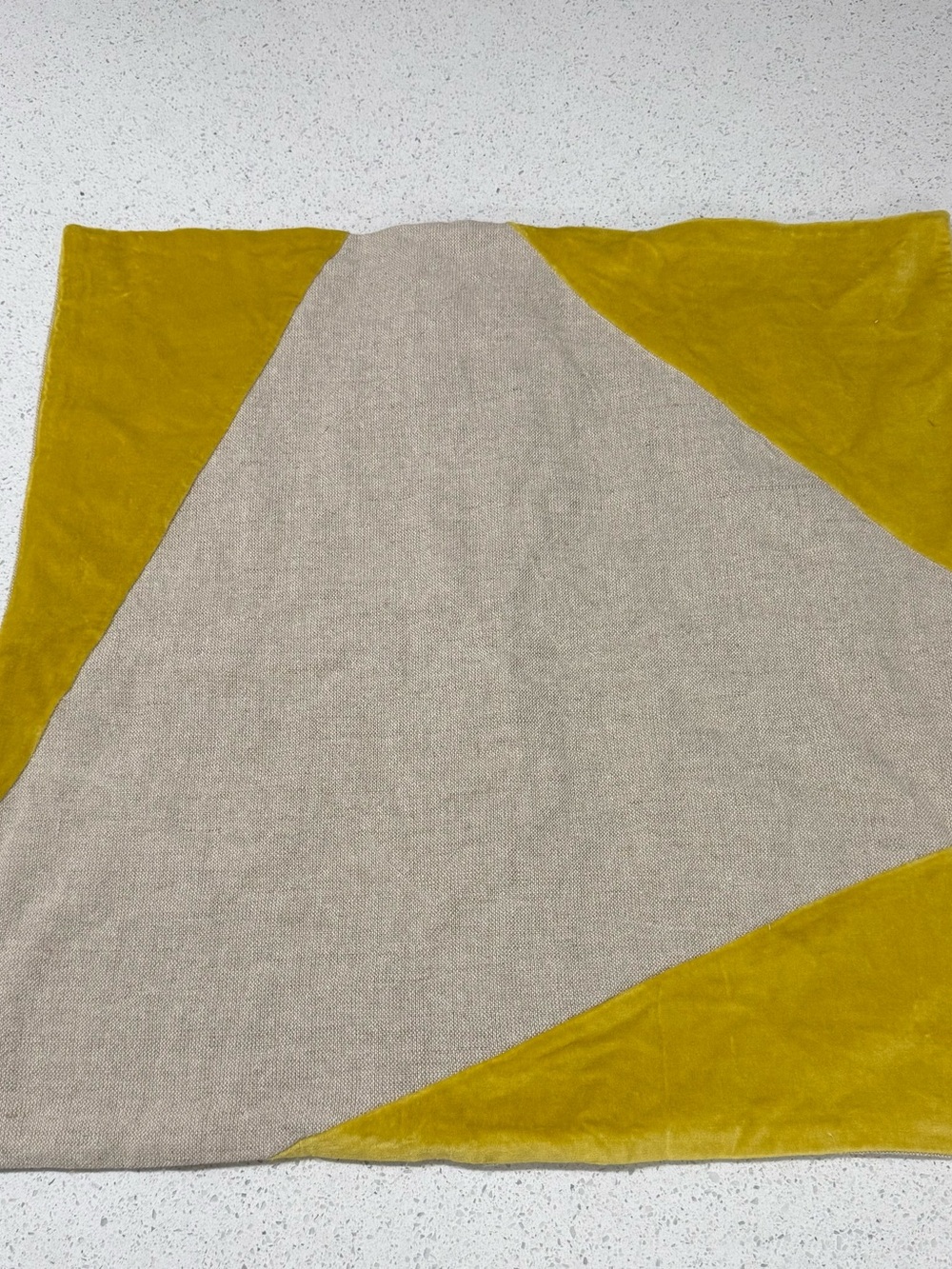 West Elm Neutral and Mustard Colorblock Throw Pillow Cover